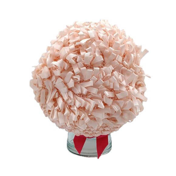 VTG Peach Knit Flapper Bonnet Hat Grosgrain Ribbon 1920s Beach Style Cap - Picture 5 of 11